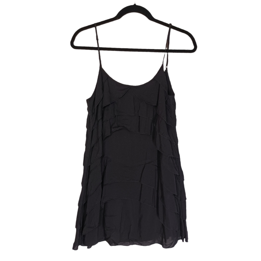 PIKO 1988 Black Tiered Ruffle Layer Sleeveless Tunic Cami Top Medium